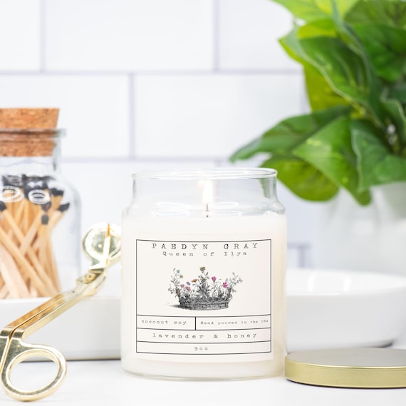 Paedyn Gray Book Scented Candle | Powerless | Bookish Gift for Readers | Lavender & Honey Scented