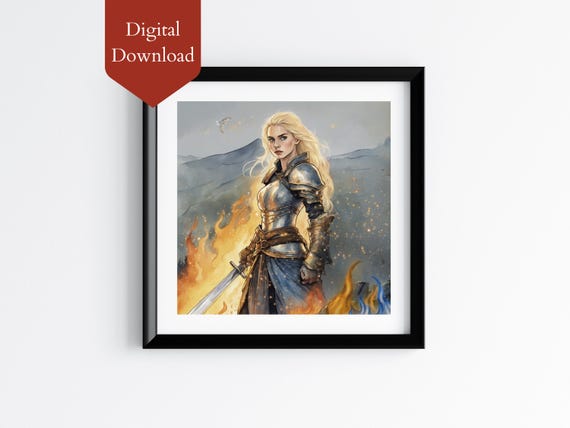 PRINTABLE - Aelin Galathynius Art Print | Throne of Glass | Bookish gift | Booktok merch | Fanart | Gift for Readers | Fireheart