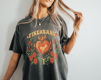 Camiseta Corazón de Fuego Trono de Cristal / Camiseta Comfort Colors