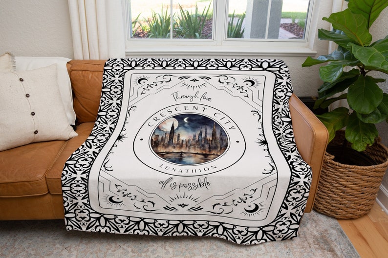 crescent city reading blanket bookish gift