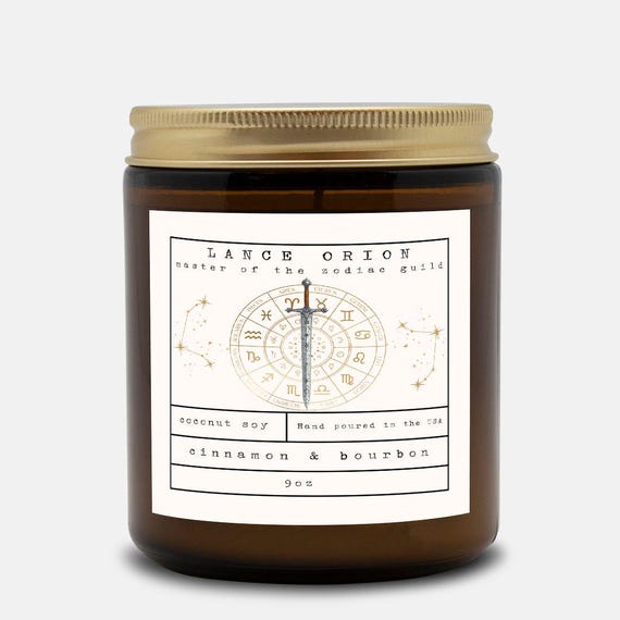 Lance Orion Scented Candle | Zodiac Academy Bookish Gift | Cinnamon Bourbon