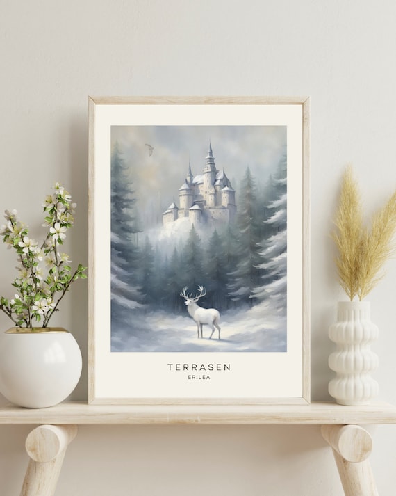 Terrasen Poster Art Print | Throne of Glass | Bookish gift | Booktok merch | Fanart Kingdom of Ash | Gift for Readers | Aelin Fireheart