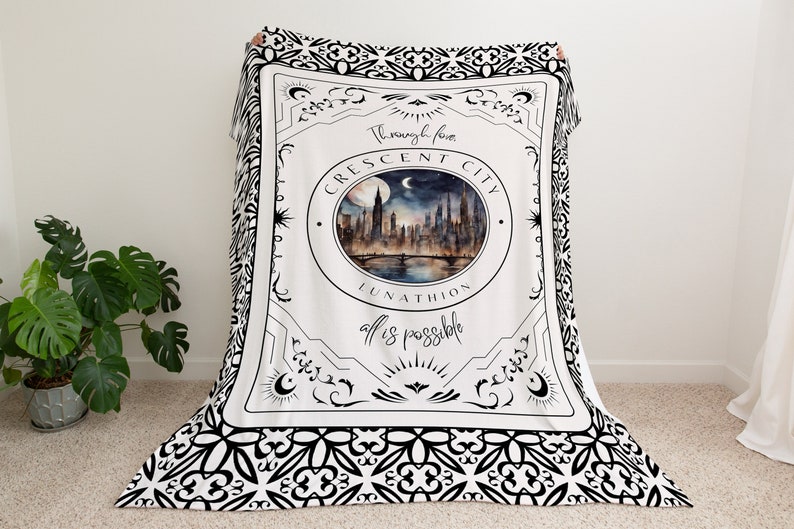 crescent city reading blanket bookish gift