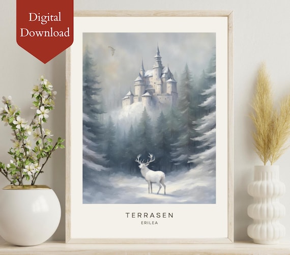PRINTABLE - Terrasen Art Print | Throne of Glass | Bookish gift | Booktok merch | Fanart | Gift for Readers | Erilea