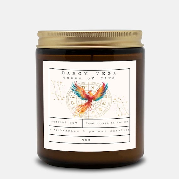 Darcy Vega Scented Candle | Zodiac Academy Bookish Gift | Strawberries & Sunshine