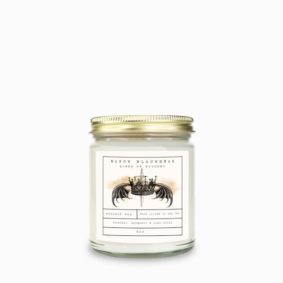 Manon Blackbeak Candle | Throne of Glass | The Thirteen | Book Lover gift, Book Scented Candle, Literary Book Inspired, Lavender Book Scent