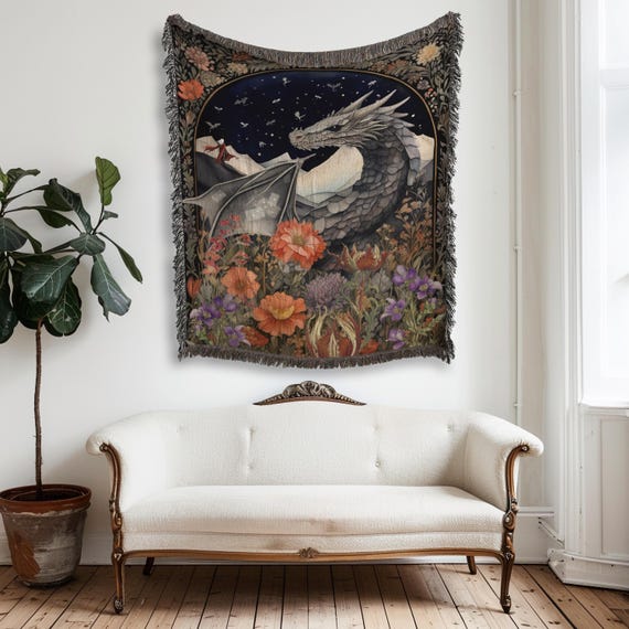 Abraxos Tapestry | Throne of Glass Wall Tapestry | Manon Blackbeak and the Thirteen Reading Blanket | Bookish Gift | Gift For Reader