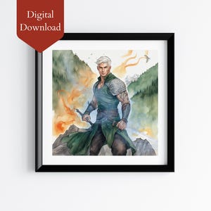 PRINTABLE - Rowan Whitethorn Art Print | Throne of Glass | Bookish gift | Booktok merch | Fanart | Gift for Readers | Buzzard