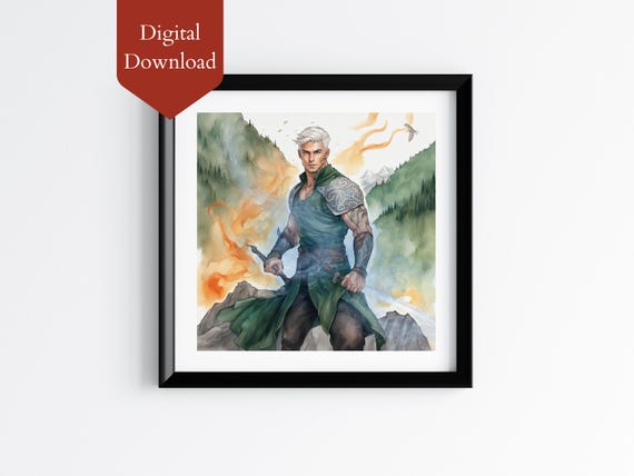 PRINTABLE - Rowan Whitethorn Art Print | Throne of Glass | Bookish gift | Booktok merch | Fanart | Gift for Readers | Buzzard