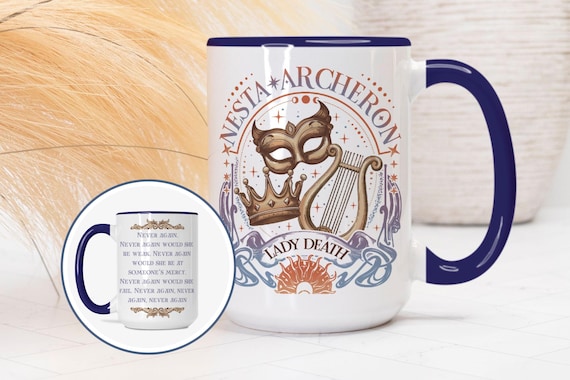 Nesta Archeron Mug | acotar, acomaf, acosf Book Lover gift | Never Again | Literary Inspired, Bookish merch | BookTok