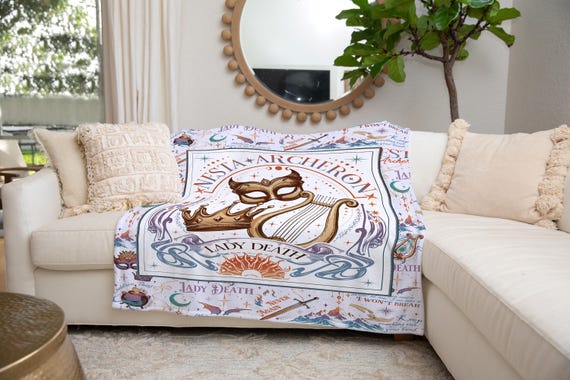 Nesta Archeron Reading Blanket | ACOTAR ACOSF Gift | Nessian | Book Lover Gift Idea | Bookish Gift | Minky Sherpa Blanket