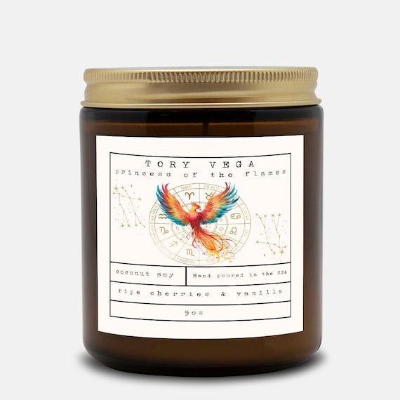 Tory Vega Scented Candle | Zodiac Academy Bookish Gift | Black Cherry & Vanilla