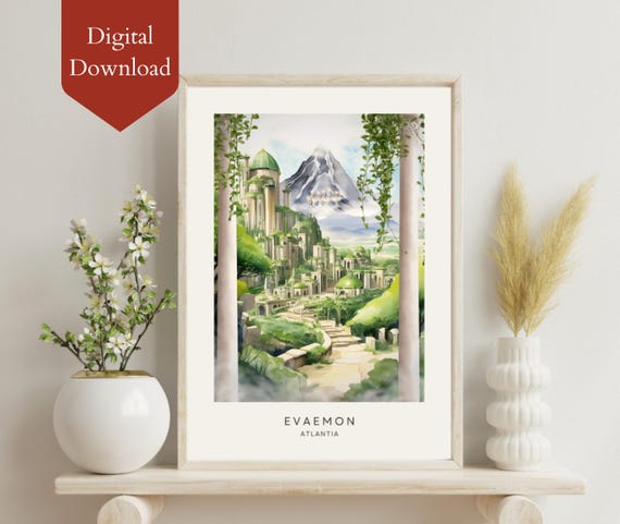 PRINTABLE - Atlantia Art Print | From Blood and Ash | Bookish gift | Booktok merch | Fanart | Gift for Readers | Evaemon