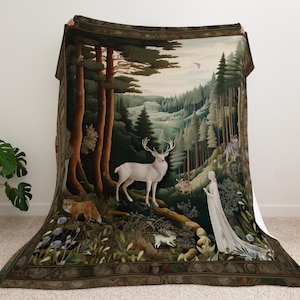 Throne of Glass Tapestry Reading Blanket | Celaena Sardothien | TOG Merch | Book Lover Gift Idea | Bookish Gift | Terrasen Minky Blanket SJM