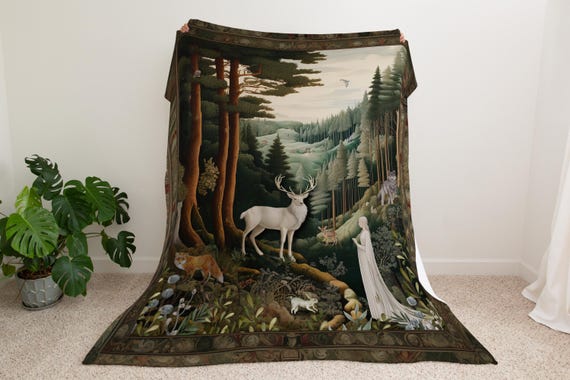 Throne of Glass Tapestry Reading Blanket | Celaena Sardothien | TOG Merch | Book Lover Gift Idea | Bookish Gift | Terrasen Minky Blanket SJM