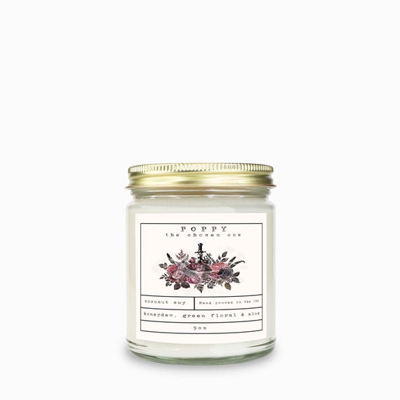 Penellaphe: Poppy Candle | From Blood and Ash Book Lover Gift | Grapefruit & Honeydew