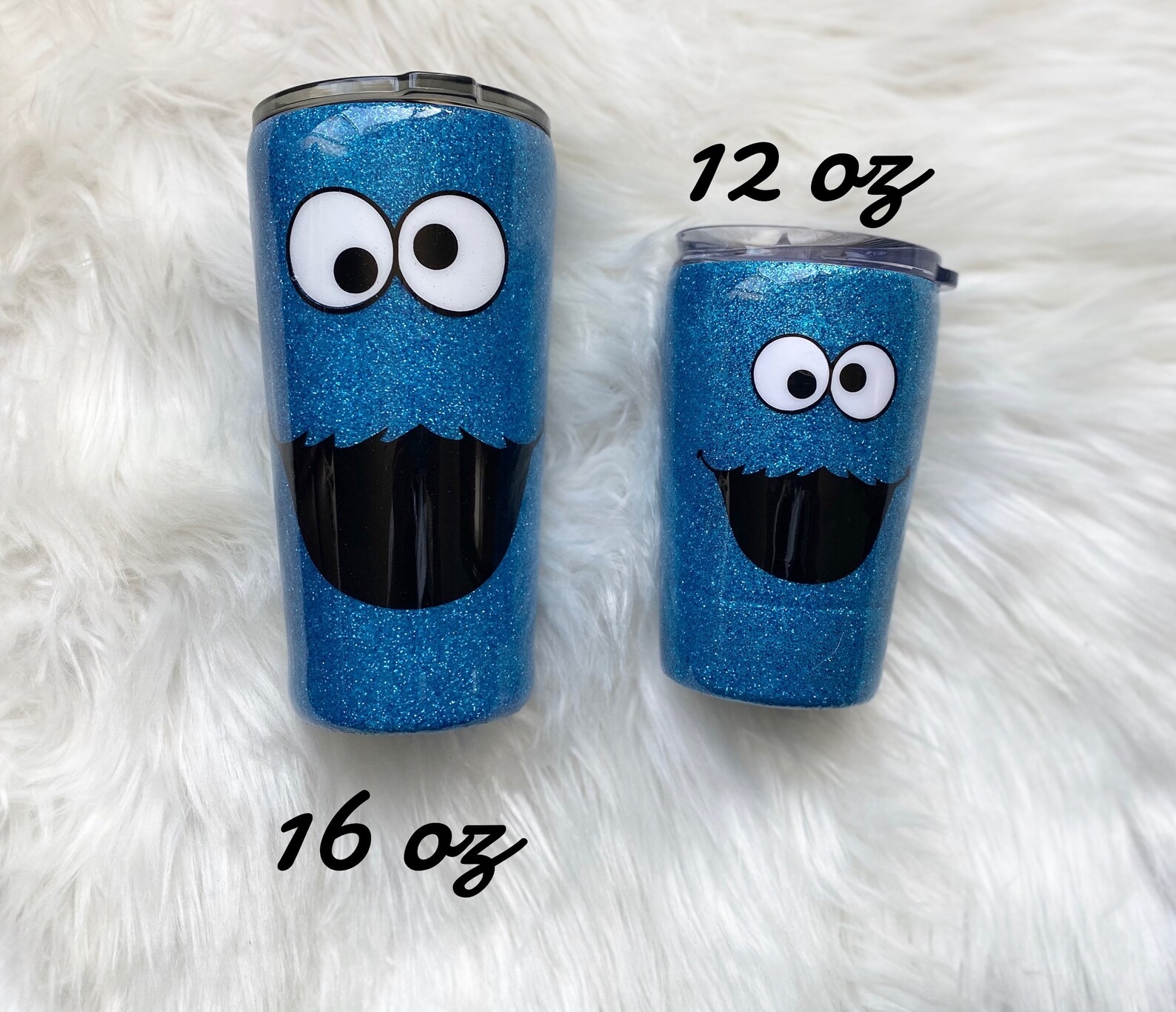 12oz Cookie Monster Toddler Tumbler Epoxy Tumbler Toddler Etsy