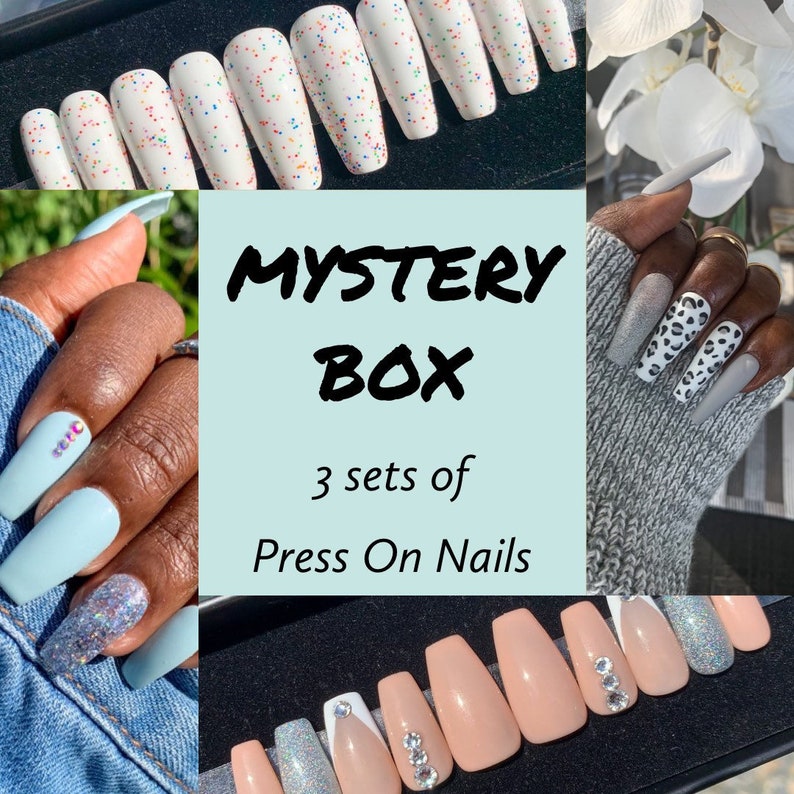 Mystery Box Press on Nails Choose Your Shape and Size Etsy