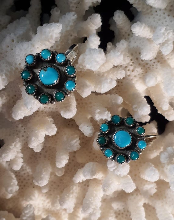 Rare Early 1900's Vintage Native American Jewelry Zuni Turquoise Sterling Silver Knifewing Pin Old Rare Early 1900's Vintage Native American Jewelry Zuni Turquoise Sterling Silver Knifewing Pin Old