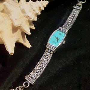 Vintage Saddle River Turquoise Watch 2004: Silverplated. New 