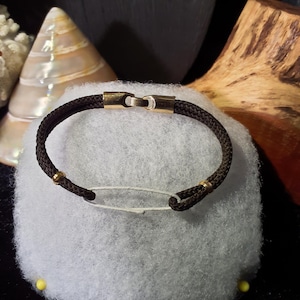 Gemex Yellow Gold Fill & Heavier Black Cord Ladies 1940&#39;s-1950&#39;s Watch Band. Vintage New Old Stock