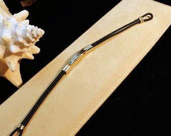 New Black Cord Ladies Watch Band in Gold Tone. 7" Length can be Customized in the Order. See Instructions Under Personalize.
