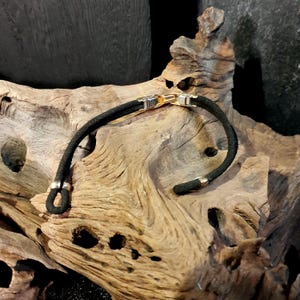 Black Suede Corded Ladies Watch Band for 1940&#39;s-1950&#39;s Ladies Watches, Gold Tone Findings. No brand, Patent 3.11073.