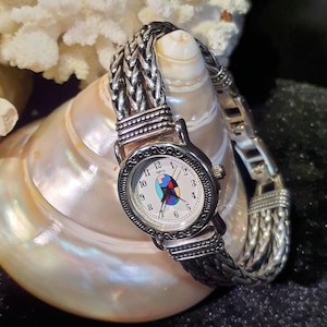 Vintage Sterling Silver Watch Band with a Non-Sterling Legacy Watch. Working, New Battery, 52.6 grams Total Weight. Free Shipping