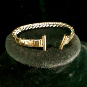 Bellavance Ladies Stretch 12.5mm Watch Band - Gold tone, gold fill 1/20 10k. Vintage Estate Jewelry