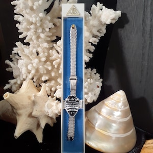 JB Mesh Watch Band 1950&#39;s-1970&#39;s Ladies White 1/40 10k Gold Fill. Very Adjustable Band, up to 6&quot;. New Old Stock.