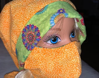 Reversible washable reusable Surgical cap and face mask