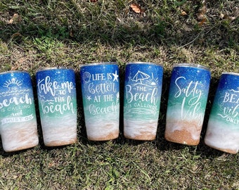 Beach tumbler cups, beach tumbler, beach vacation tumbler, better at the beach, salty vibes tumbler, Beach cup, beach vibes only, beach cups