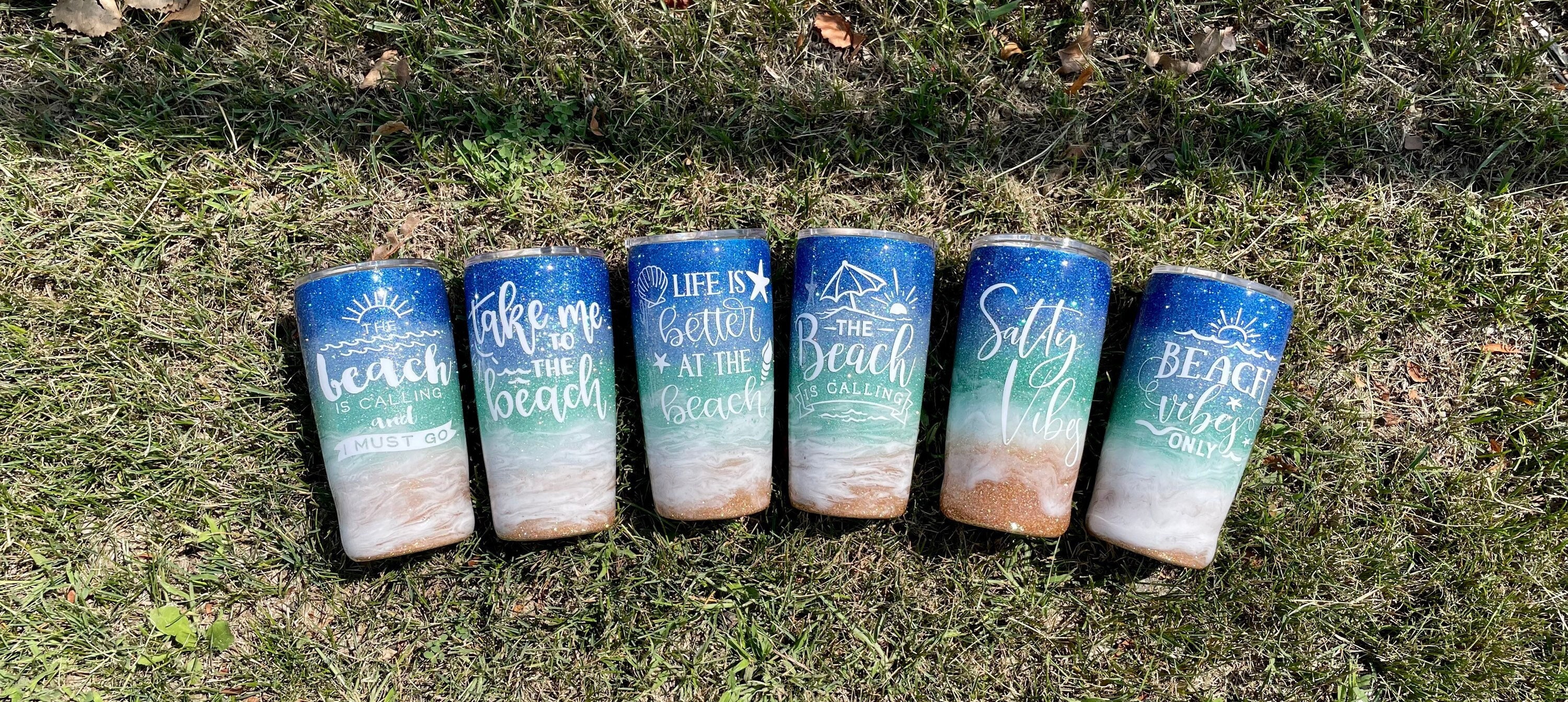 Salty Beach Glitter Tumbler  Beach Tumblers – Wicked Whiskey Designs