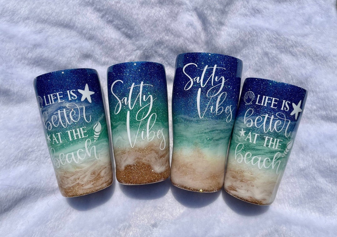 Beach Tumblers, Beach Tumbler, Beach Vacation Tumbler, Better at the Beach, Salty Vibes Tumbler