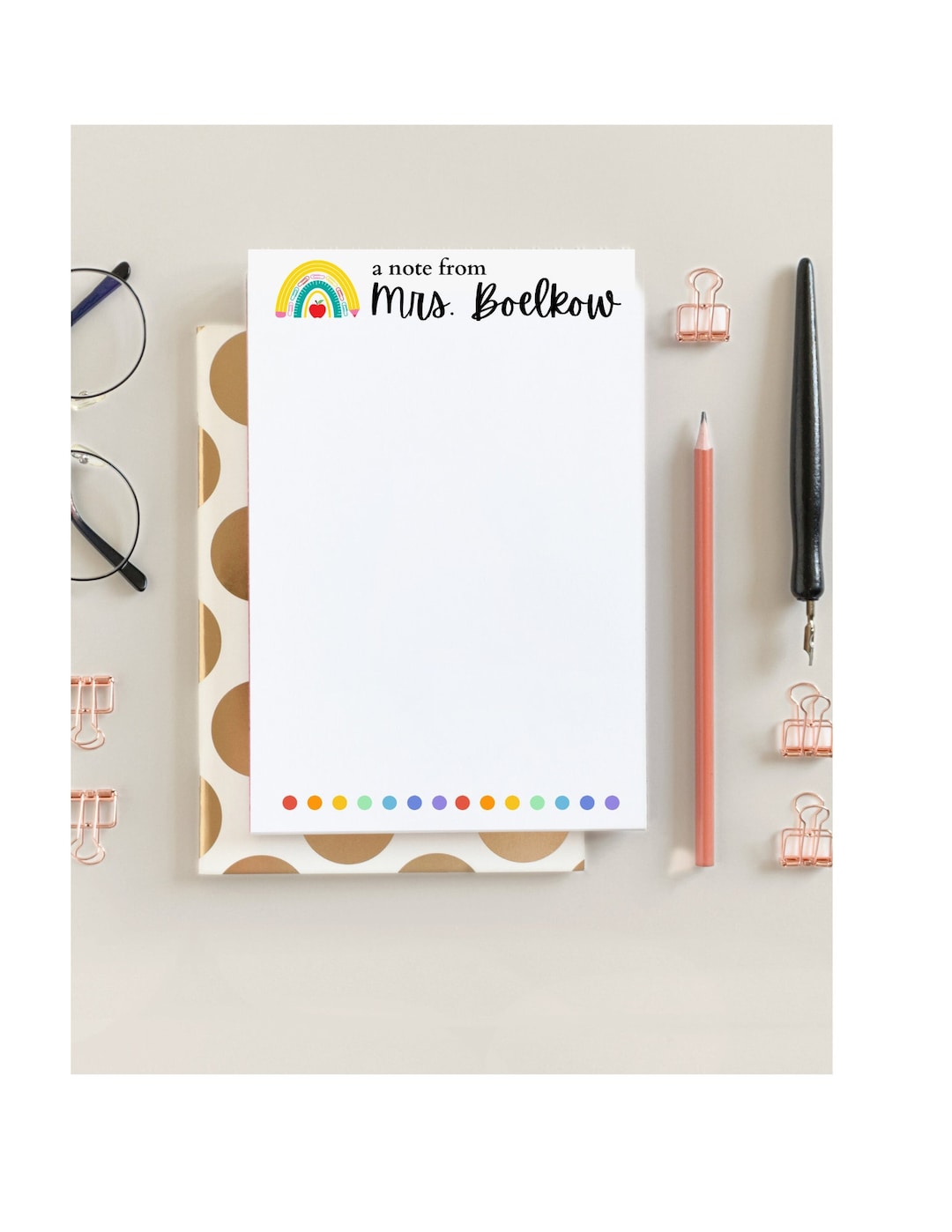 Personalized Teacher Note Pads, Custom Note Pads, Custom Designed Note