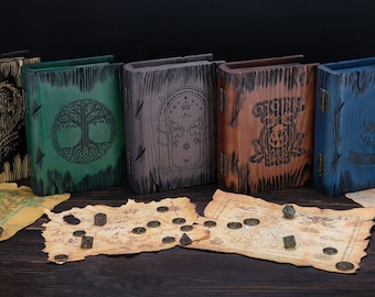 Caja de dados de madera personalizada: bandeja personalizada de D&D de estilo antiguo