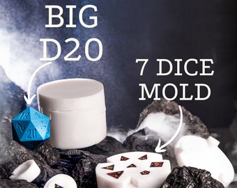 Blank Gaming DND Dice Clear Silicone Mold 