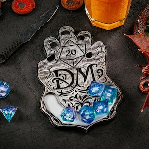 Handcrafted DnD Dice Coaster: Wood Dungeons and Dragons Accessory