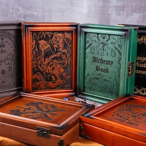Custom Dice Box Wood Engraved DnD Dice tray and Storage Dice Rolling Tray Dungeons and Dragons image 1
