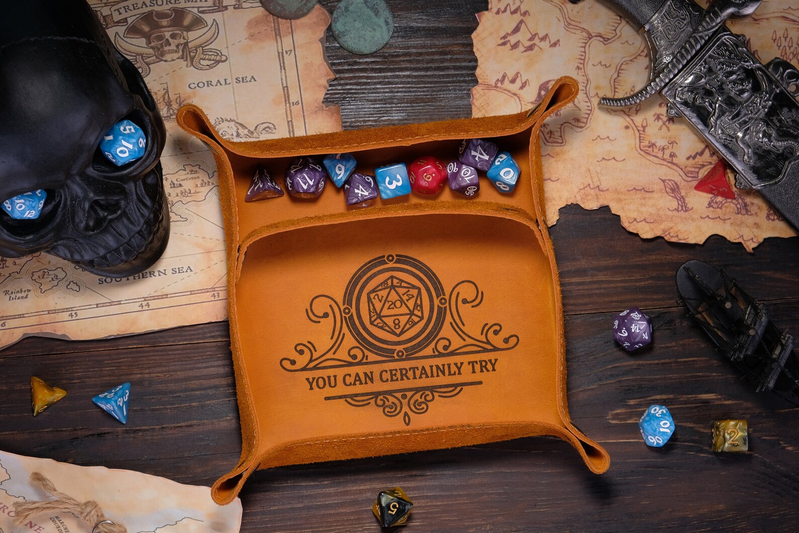 Scroll of Rolling DND Dice Rolling Tray Leather Rolling Mat Etsy