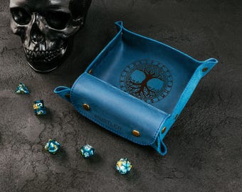 Gepersonaliseerde leren lade voor dobbelstenen: opbergetui voor Dungeons and Dragons