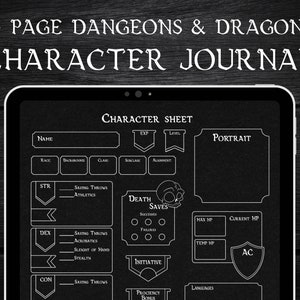 Digital Dnd Character Journal Bundle 14 Pages, Dnd Character Sheet ...