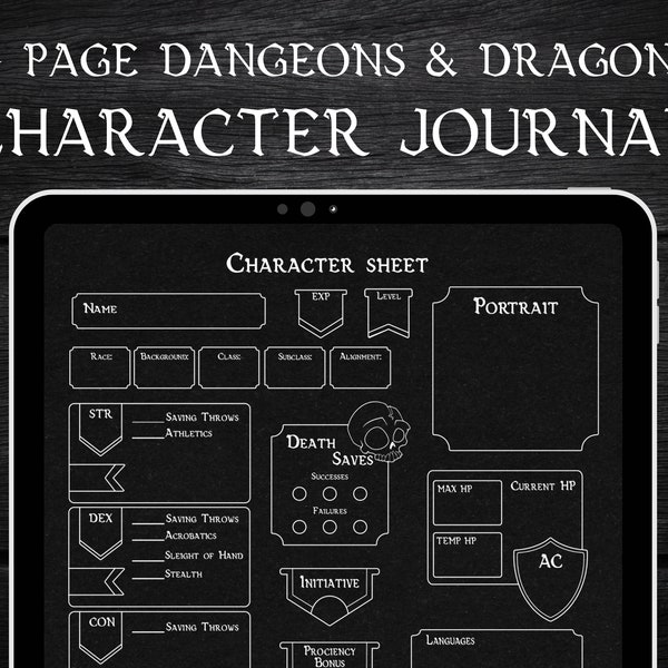 Dnd Character Journal - Etsy