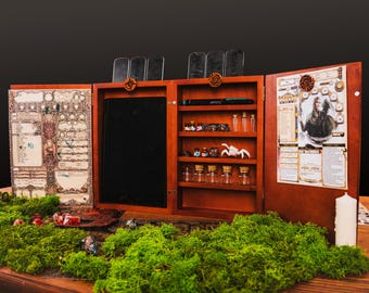 Schermo DM D&D in legno personalizzato / Regalo Dungeon Master personalizzato / Schermo GM pieghevole magnetico