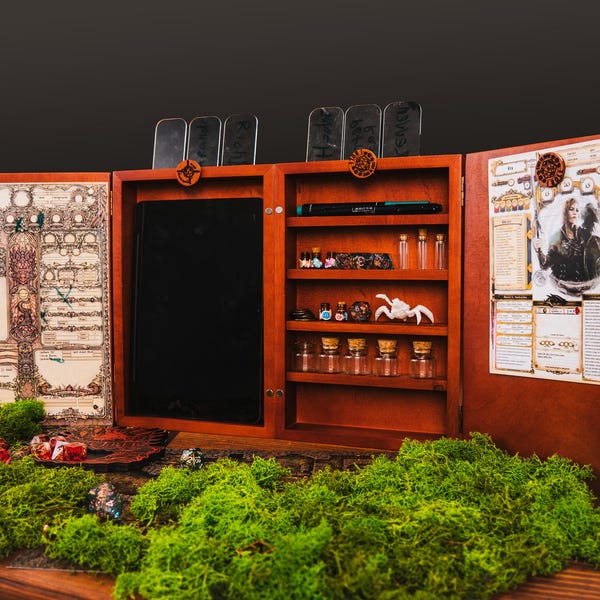 Custom Wooden DnD DM Screen | Personalized Dungeon Master Gift | Magnetic Foldable GM Screen