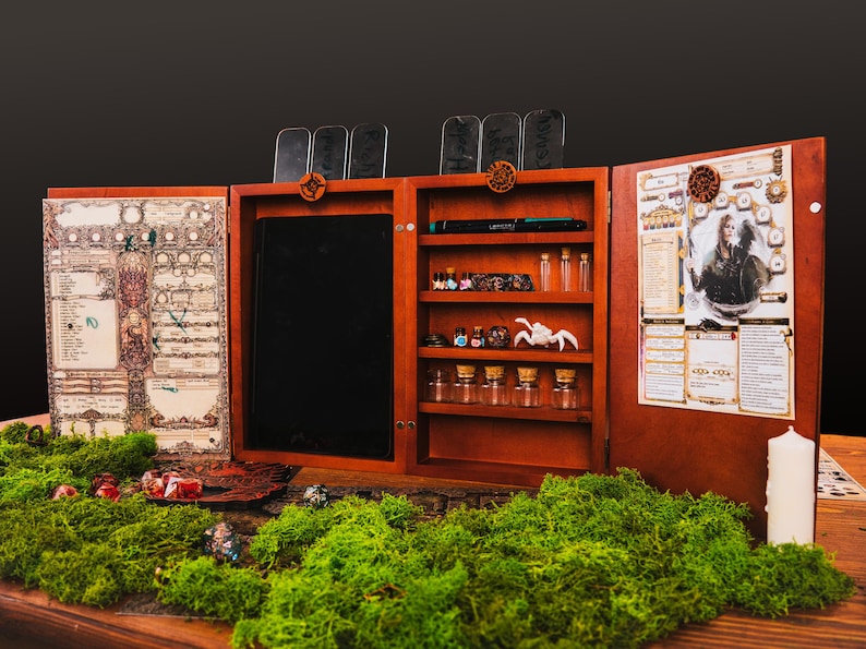 Custom Wooden DnD DM Screen | Personalized Dungeon Master Gift | Magnetic Foldable GM Screen