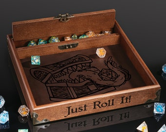 Handcrafted Wood Dice Tray for DnD with Personalized Engraving | Custom Templates | 3D Parts Optional
