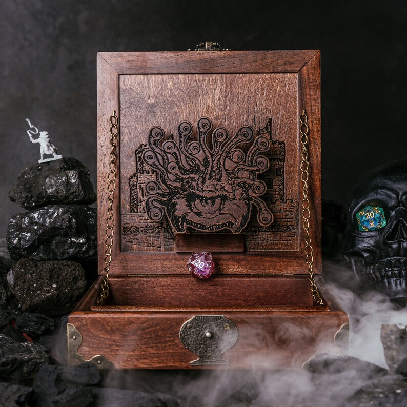 Dice Tower Dice Tray and Tower Dnd Wood Dungeon and Dragons Etsy