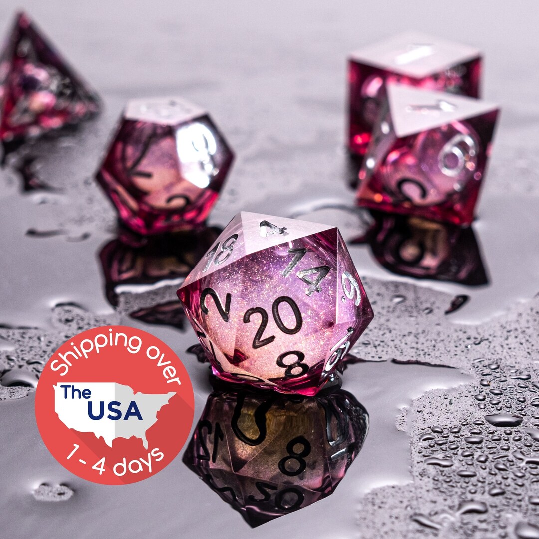 Set of Liquid Core Dice, Set of Dice for Role Playing Games, D&d Dice