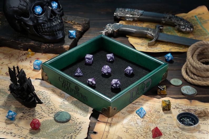 D&D Dice Tray Dice Rolling Tray Wood Dice Tray Custom Dnd Dice Etsy